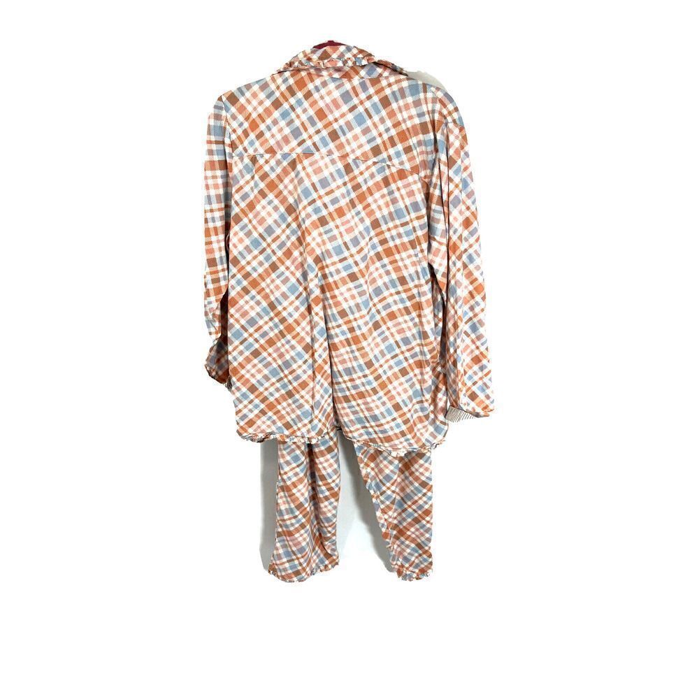 Soft Surroundings Flannel Plaid Pajamas 2 piece PJ Set Plaid Medium Top Pants - Picture 5 of 14